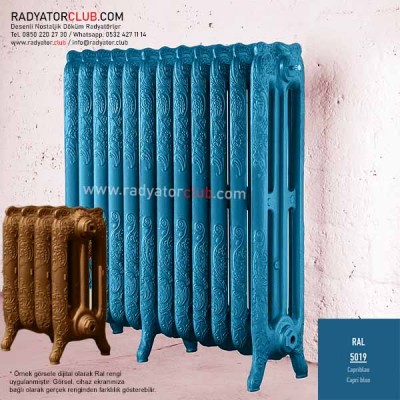 floreal-750-225 Desenli Döküm Radyatör, Ral 5019 |  30 Kolon floreal-750-225 Desenli Döküm Radyatör, Ral 5019 |  30 Kolon