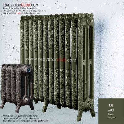 floreal-750-225 Desenli Döküm Radyatör, ral 6003 | kolon 6 floreal-750-225 Desenli Döküm Radyatör, ral 6003 | kolon 6