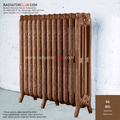 floreal-750-225 Desenli Döküm Radyatör, ral 8024 | kolon 6 floreal-750-225 Desenli Döküm Radyatör, ral 8024 | kolon 6