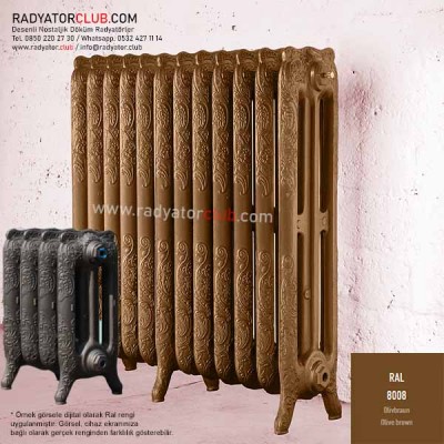 Retro 800-220 Döküm Radyatör Fiyatları Ral 8008, 4 Dilim Retro 800-220 Döküm Radyatör Fiyatları Ral 8008, 4 Dilim