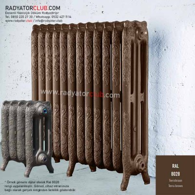 Retro 800-220 Döküm Radyatör Fiyatları Ral 8028, 4 Dilim Retro 800-220 Döküm Radyatör Fiyatları Ral 8028, 4 Dilim