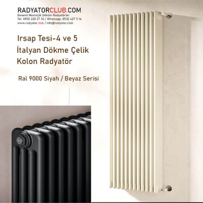 Tesi 4 Çelik Kolon Radyatör H.1000, beyaz, Kolon 8