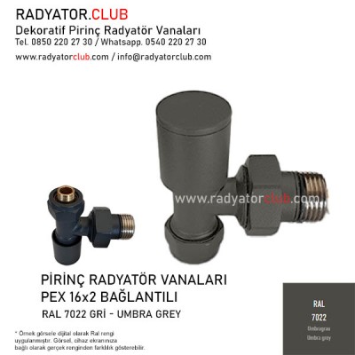 Ral 7022 Light Grey Decorative 16x2 Pex Angled Radiator Valves Ral 7022 Light Grey Decorative 16x2 Pex Angled Radiator Valves