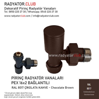 Ral 8017 Chocolate Brown Decorative 16x2 Pex Angled Radiator Valves Ral 8017 Chocolate Brown Decorative 16x2 Pex Angled Radiator Valves