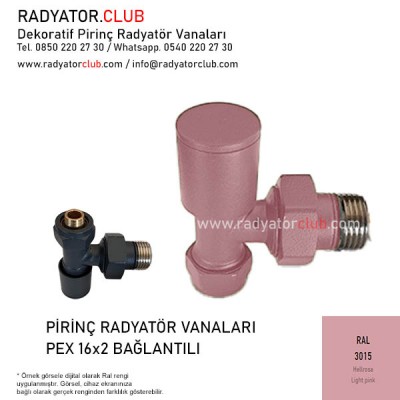 Ral 3015 Light Pink Decorative 16x2 Pex Angled Radiator Valves Ral 3015 Light Pink Decorative 16x2 Pex Angled Radiator Valves