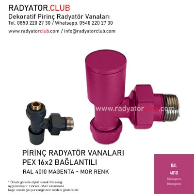 Ral 4010 Telemagenta Decorative 16x2 Pex Brass Angled Radiator Valves Ral 4010 Telemagenta Decorative 16x2 Pex Brass Angled Radiator Valves