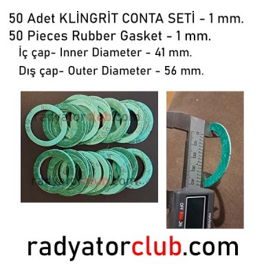 Yeşil Klingrit Conta - 50 adet - 1mm.  Yeşil Klingrit Conta - 50 adet - 1mm.
