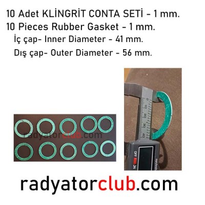 Yeşil Klingrit Conta - 10 adet - 1mm.  Yeşil Klingrit Conta - 10 adet - 1mm.